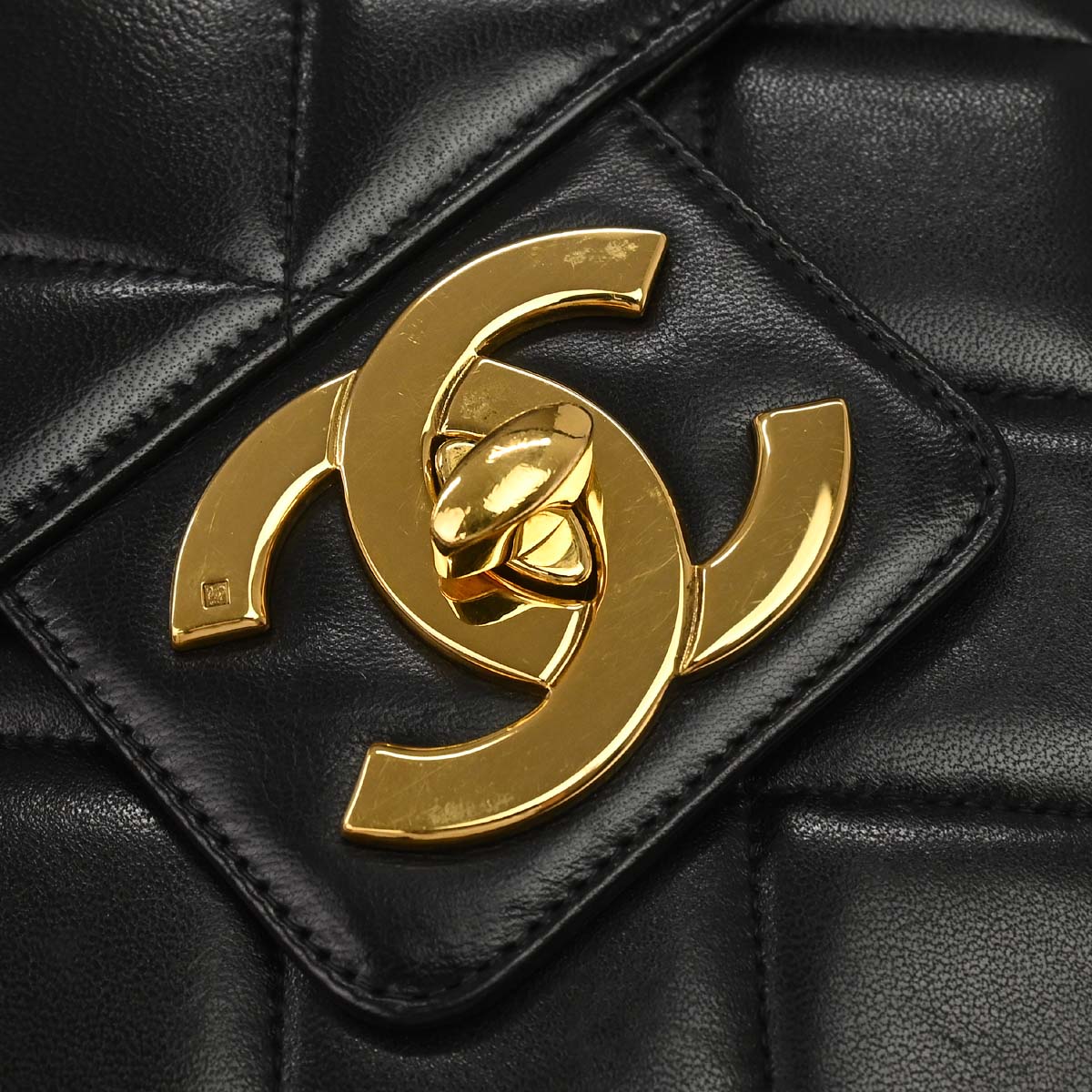 Chanel 1996-1997 Black Lambskin Briefcase Business Handbag