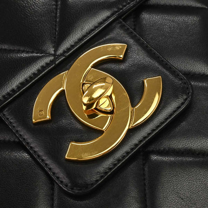 Chanel 1996-1997 Black Lambskin Briefcase Business Handbag