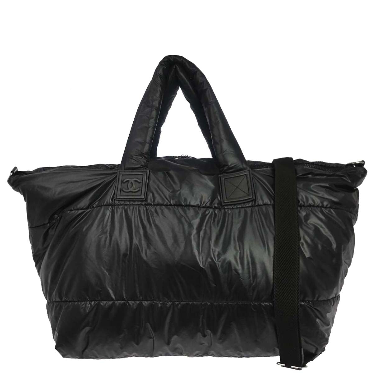 Chanel 2009-2010 Black Nylon Coco Cocoon 2way Shoulder Tote Bag