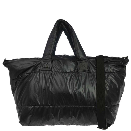 Chanel 2009-2010 Black Nylon Coco Cocoon 2way Shoulder Tote Bag