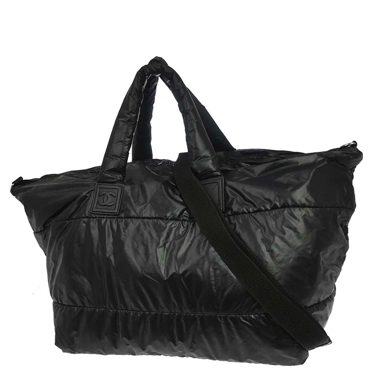 Chanel 2009-2010 Black Nylon Coco Cocoon 2way Shoulder Tote Bag
