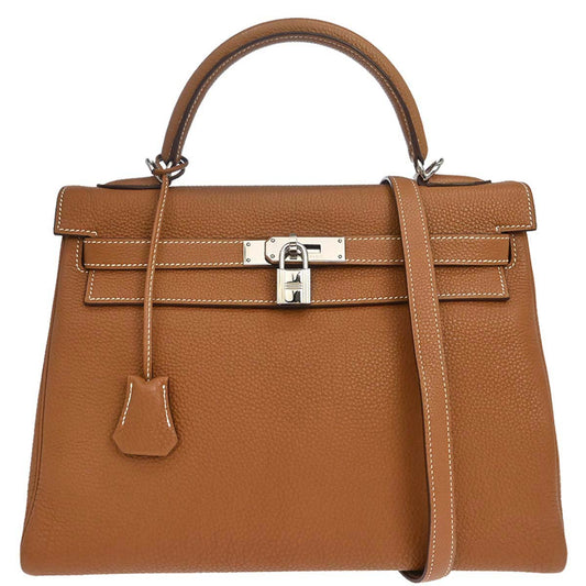 Hermes Gold Togo Kelly 32 Retourne 2way Shoulder Handbag