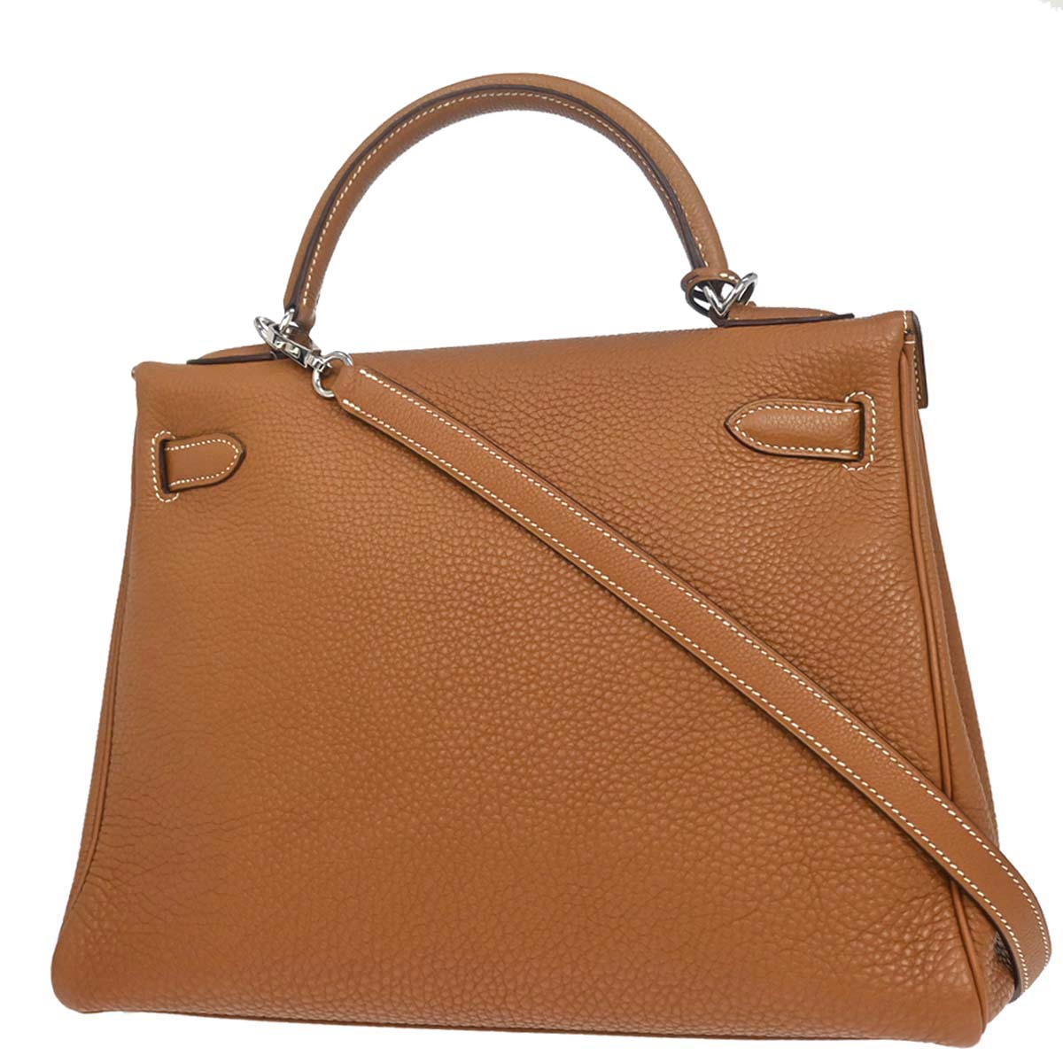 Hermes Gold Togo Kelly 32 Retourne 2way Shoulder Handbag