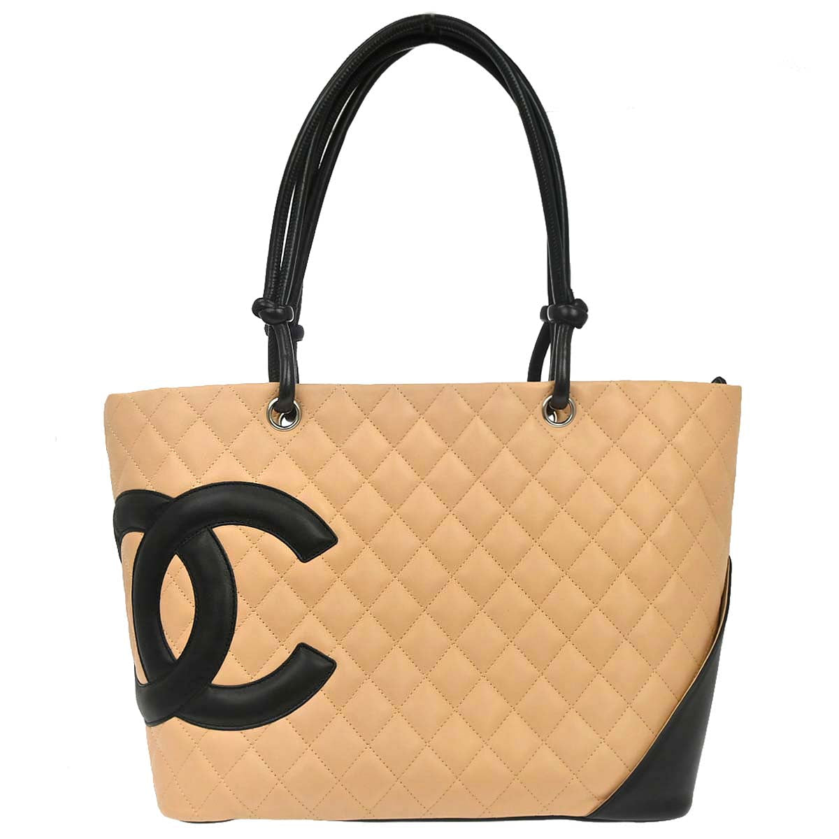 Chanel 2005-2006 Beige Calfskin Cambon Ligne Tote Handbag