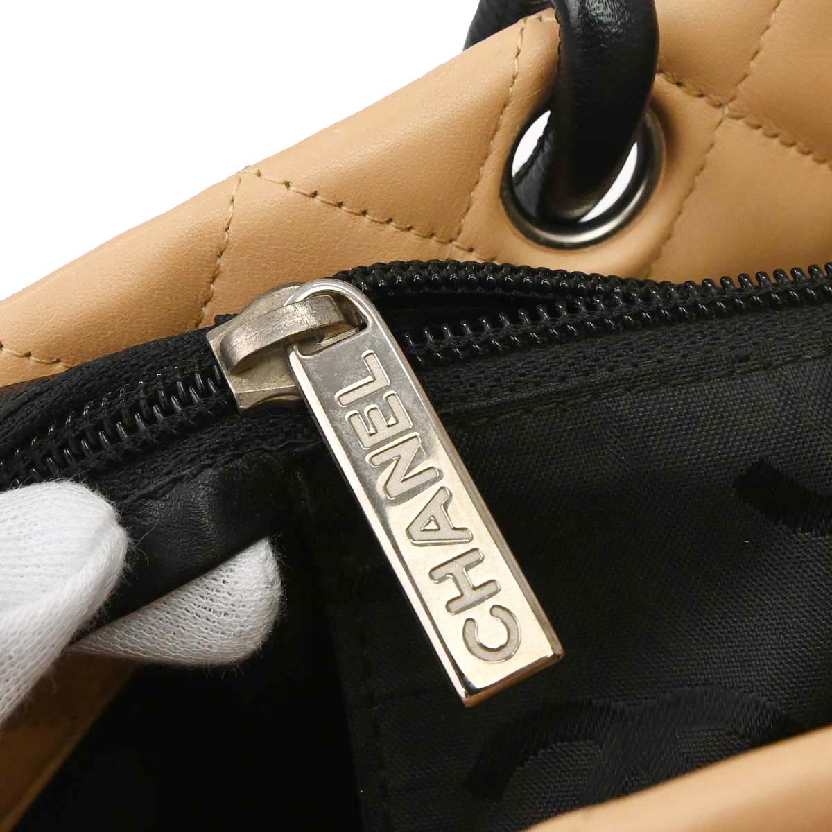 Chanel 2005-2006 Beige Calfskin Cambon Ligne Tote Handbag
