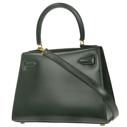 Hermes 1989 Vert Fonce Box Calf Mini Kelly 20 Sellier 2way Shoulder Handbag