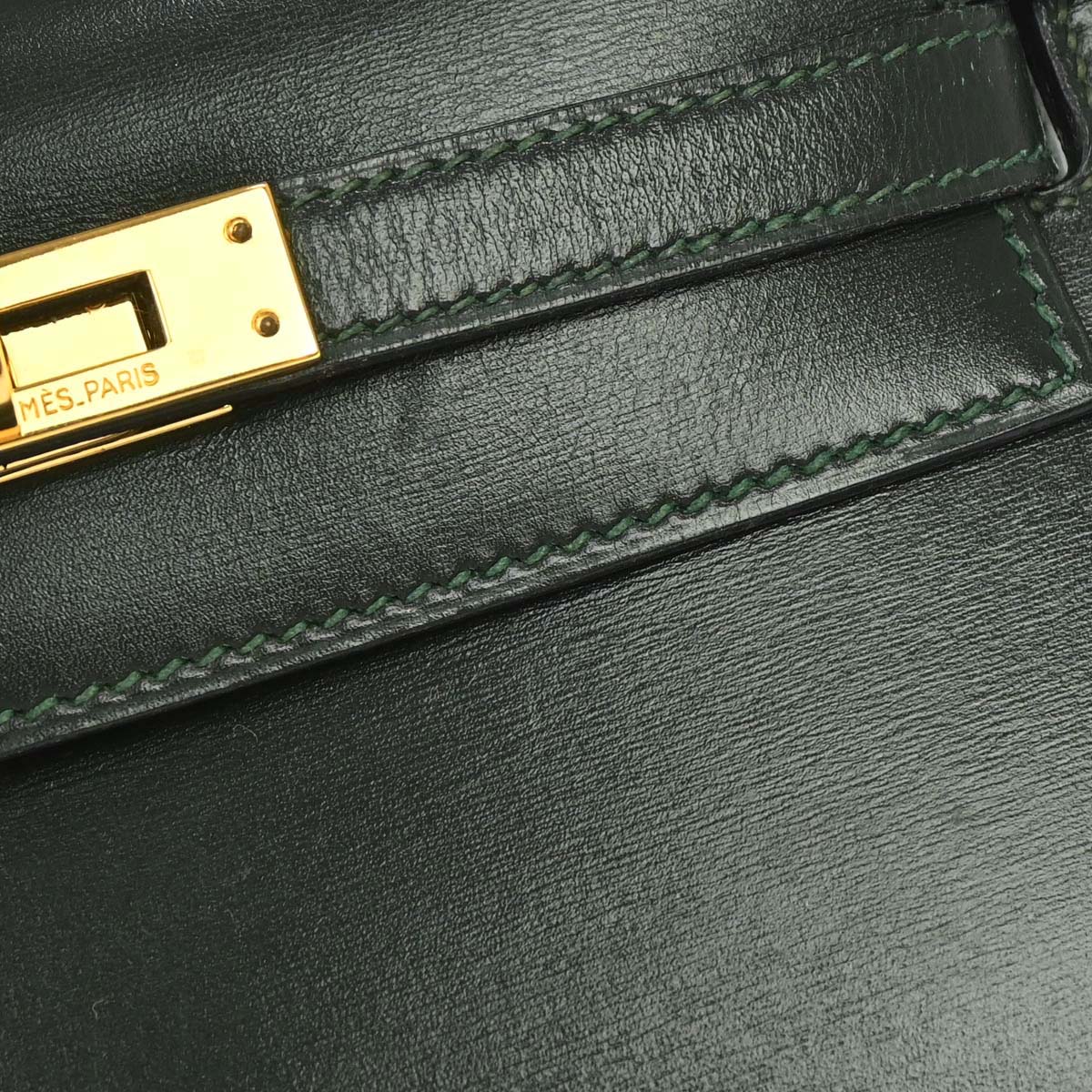 Hermes 1989 Vert Fonce Box Calf Mini Kelly 20 Sellier 2way Shoulder Handbag