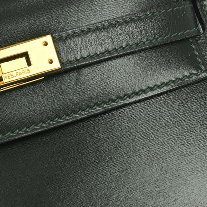 Hermes 1989 Vert Fonce Box Calf Mini Kelly 20 Sellier 2way Shoulder Handbag