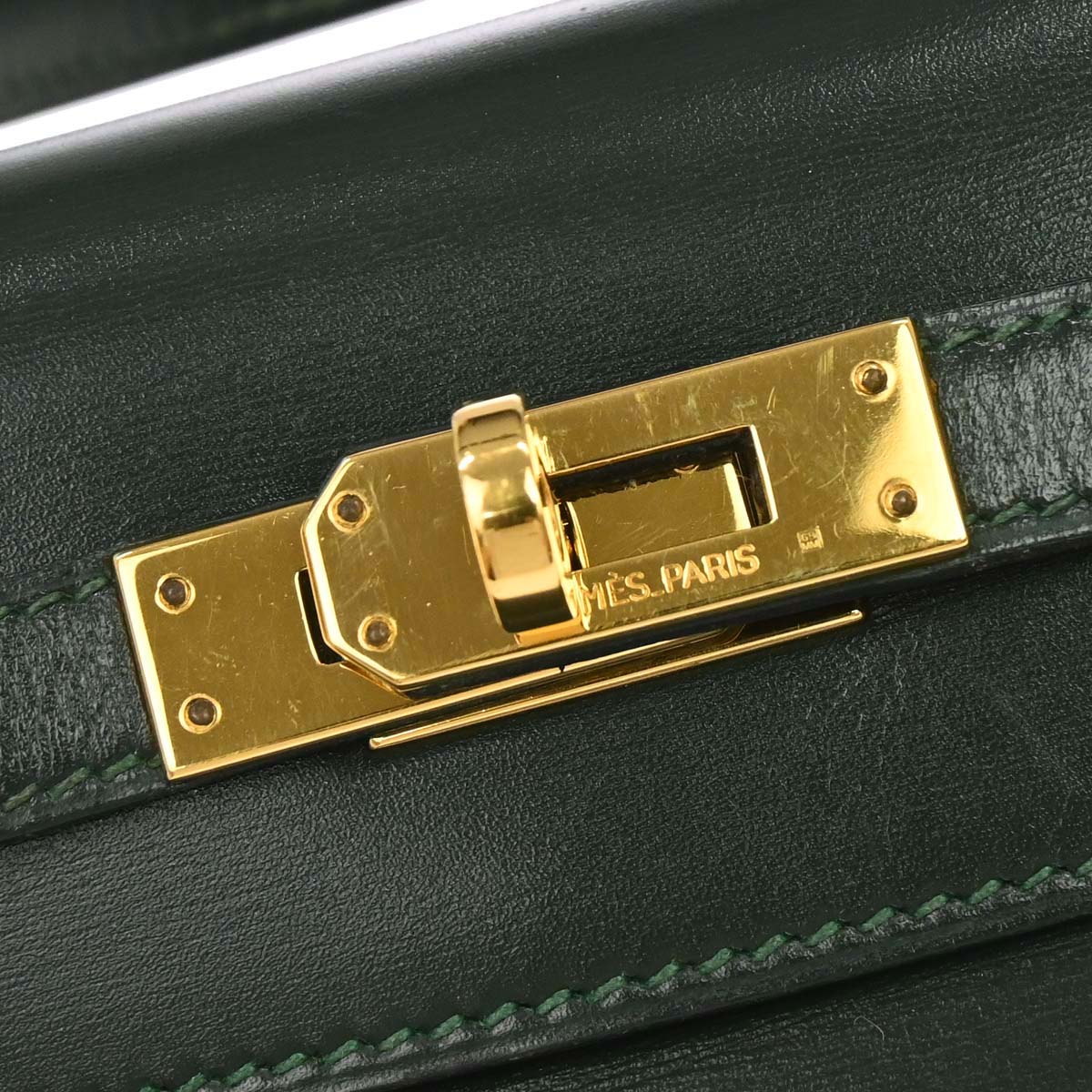 Hermes 1989 Vert Fonce Box Calf Mini Kelly 20 Sellier 2way Shoulder Handbag