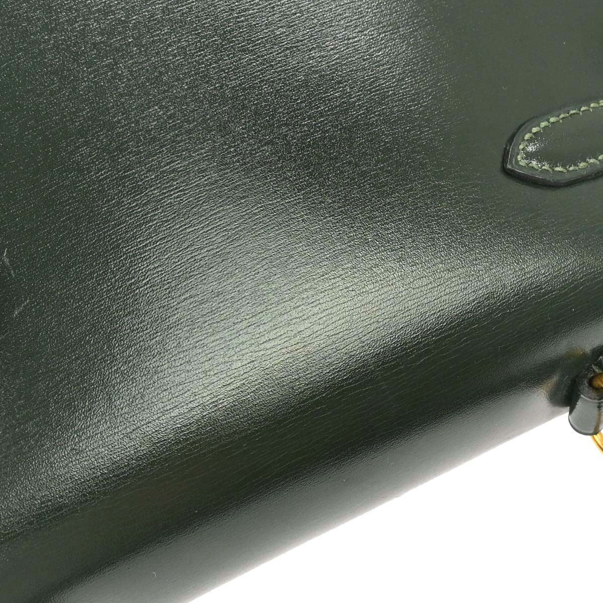 Hermes 1989 Vert Fonce Box Calf Mini Kelly 20 Sellier 2way Shoulder Handbag