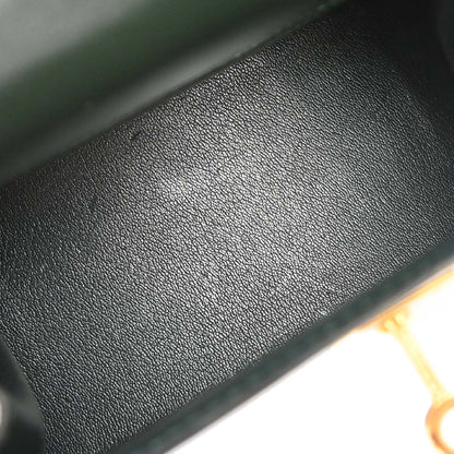 Hermes 1989 Vert Fonce Box Calf Mini Kelly 20 Sellier 2way Shoulder Handbag