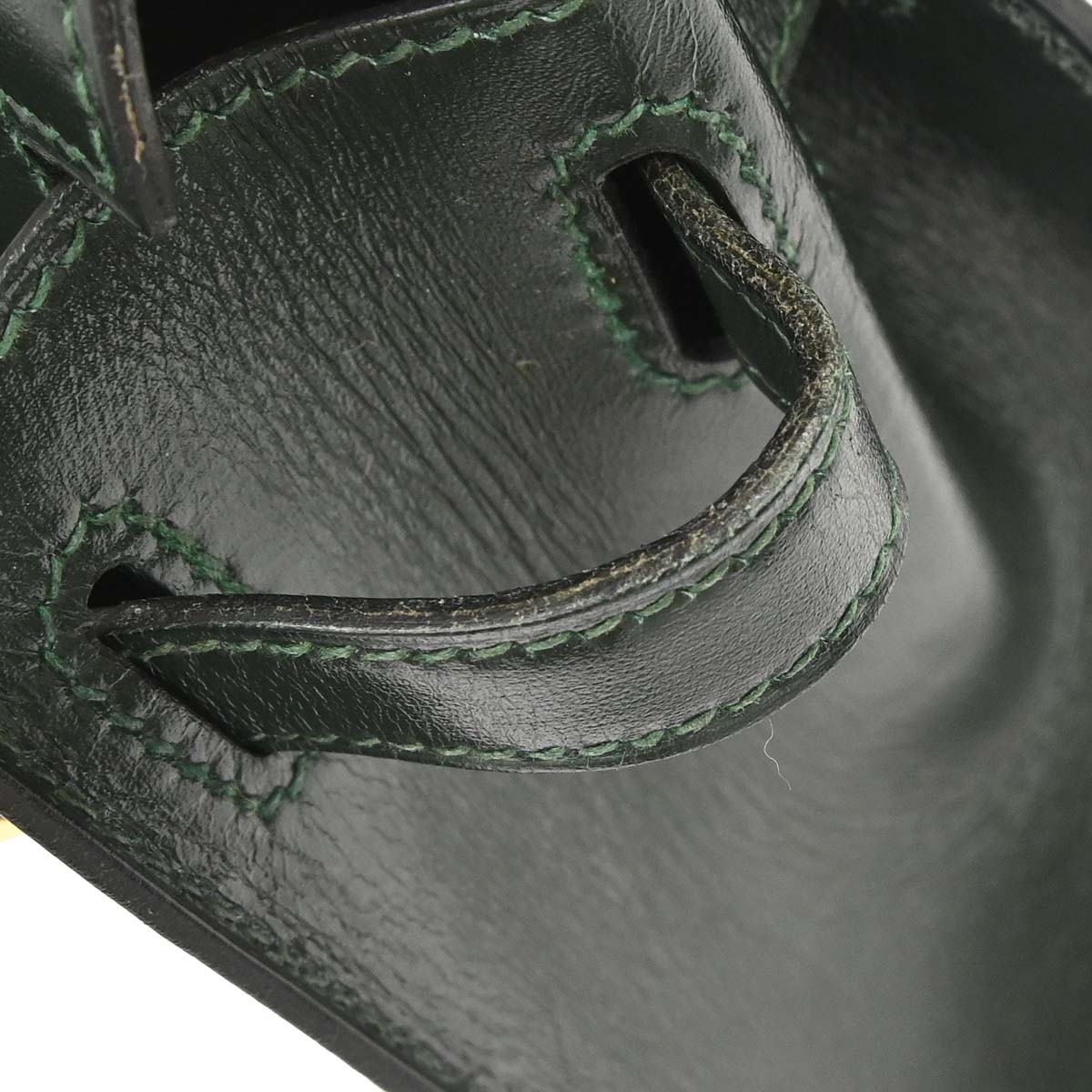 Hermes 1989 Vert Fonce Box Calf Mini Kelly 20 Sellier 2way Shoulder Handbag