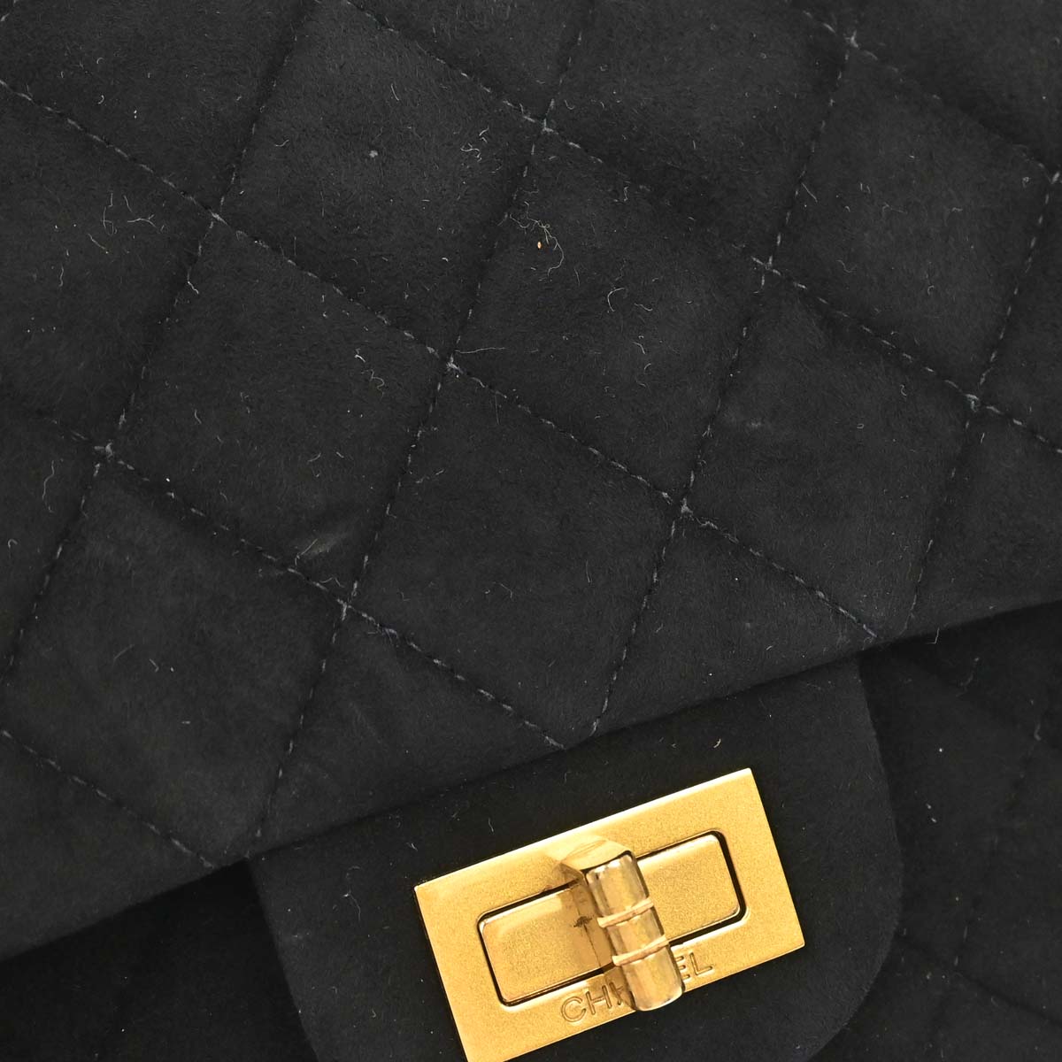 Chanel 1997-1999 Black Suede 2.55 Medium Classic Double Flap Shoulder Bag