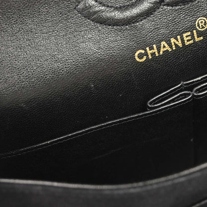 Chanel 1997-1999 Black Suede 2.55 Medium Classic Double Flap Shoulder Bag