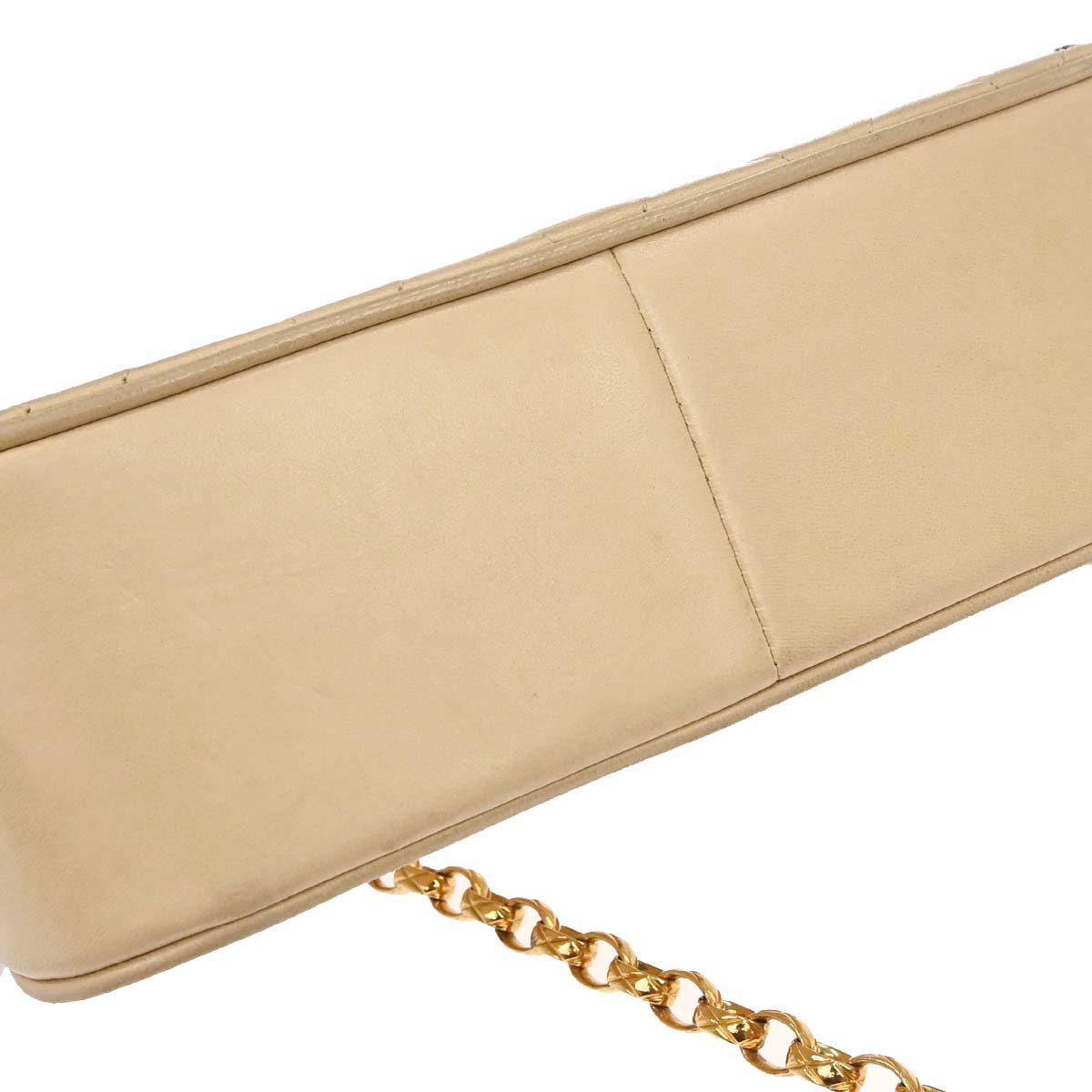 Chanel 1991-1994 Beige Lambskin Shoulder Bag