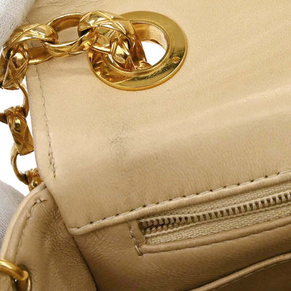 Chanel 1991-1994 Beige Lambskin Shoulder Bag