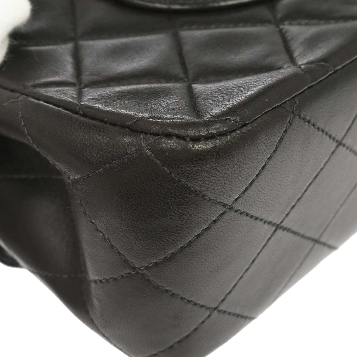 Chanel 1994-1996 Black Lambskin Medium Classic Double Flap Shoulder Bag