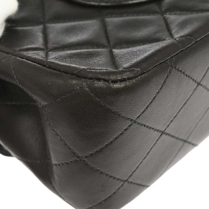 Chanel 1994-1996 Black Lambskin Medium Classic Double Flap Shoulder Bag