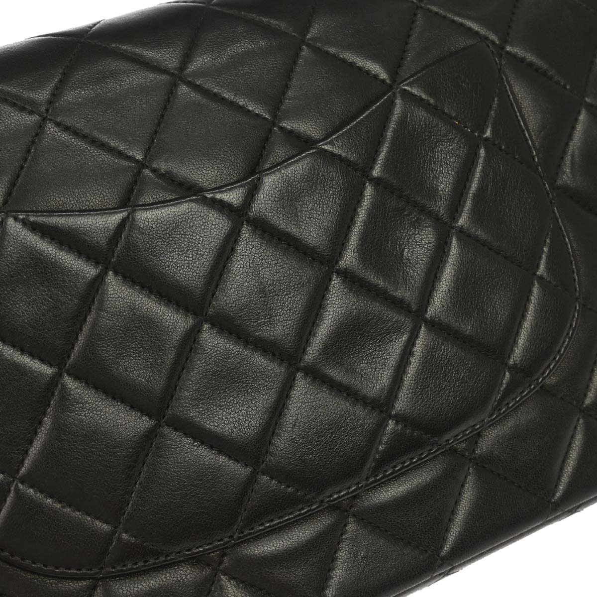 Chanel 1994-1996 Black Lambskin Medium Classic Double Flap Shoulder Bag