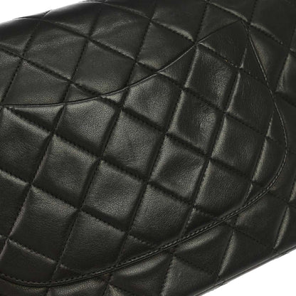 Chanel 1994-1996 Black Lambskin Medium Classic Double Flap Shoulder Bag