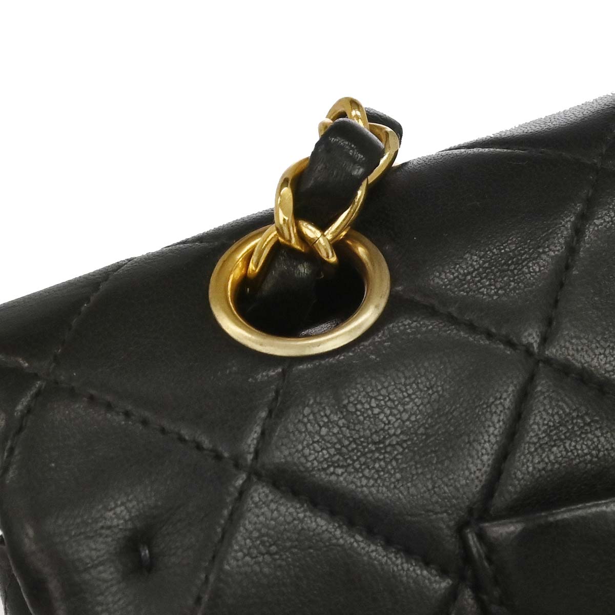 Chanel 1994-1996 Black Lambskin Medium Classic Double Flap Shoulder Bag