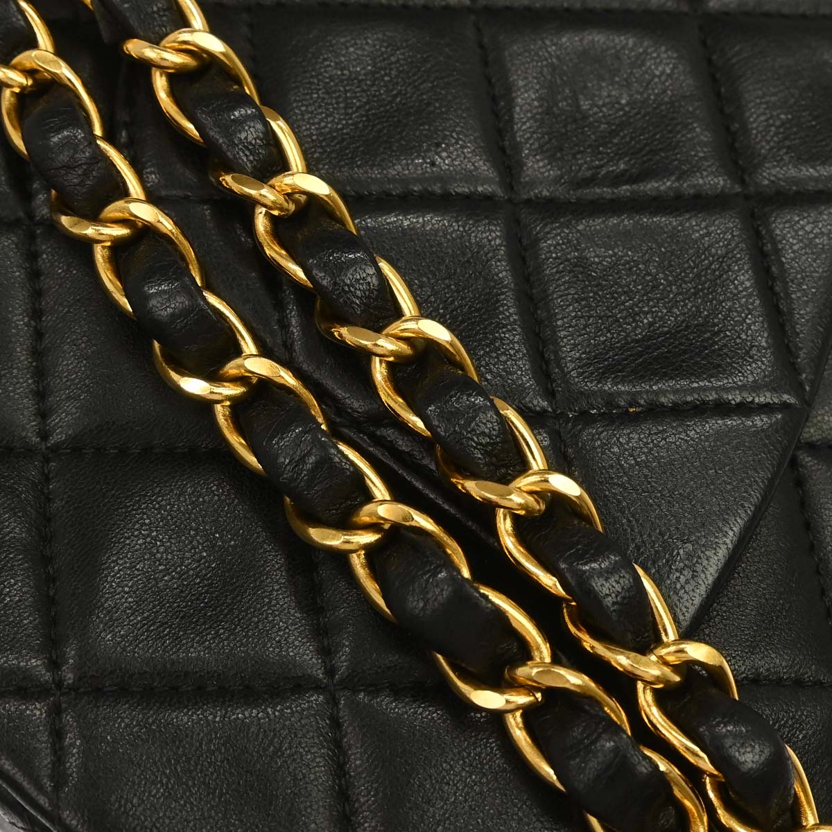 Chanel 1994-1996 Black Lambskin Medium Classic Double Flap Shoulder Bag