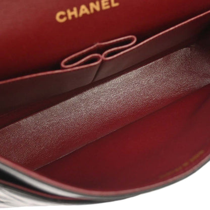 Chanel 1994-1996 Black Lambskin Medium Classic Double Flap Shoulder Bag