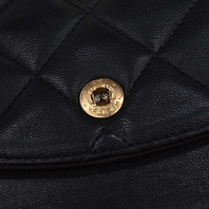 Chanel 1994-1996 Black Lambskin Medium Classic Double Flap Shoulder Bag