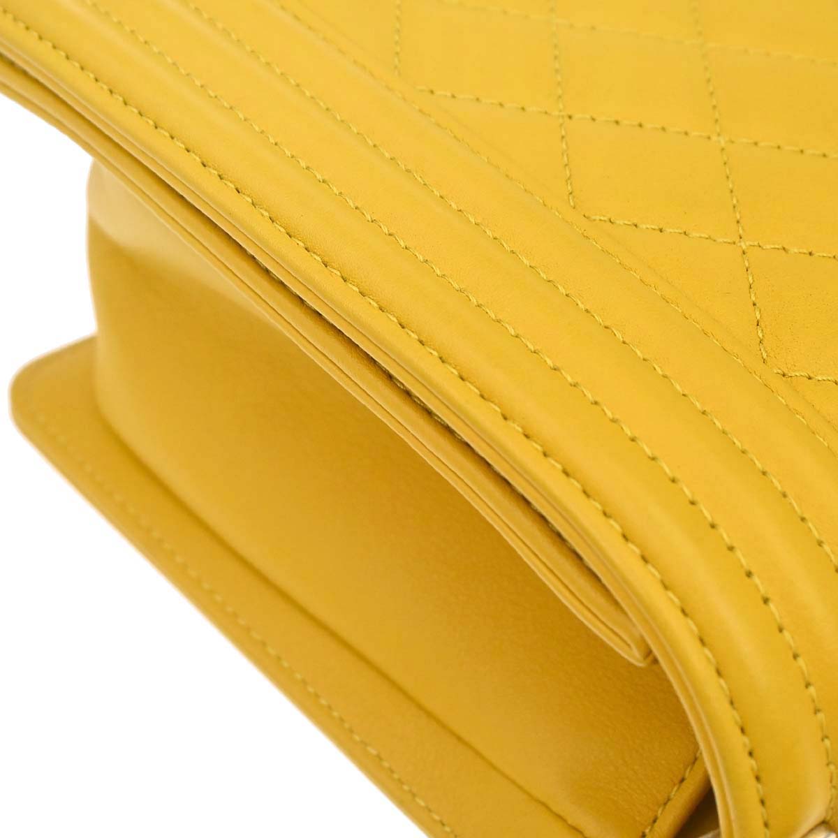 Boy Chanel 2019 Yellow Lambskin Medium Chain Shoulder Bag