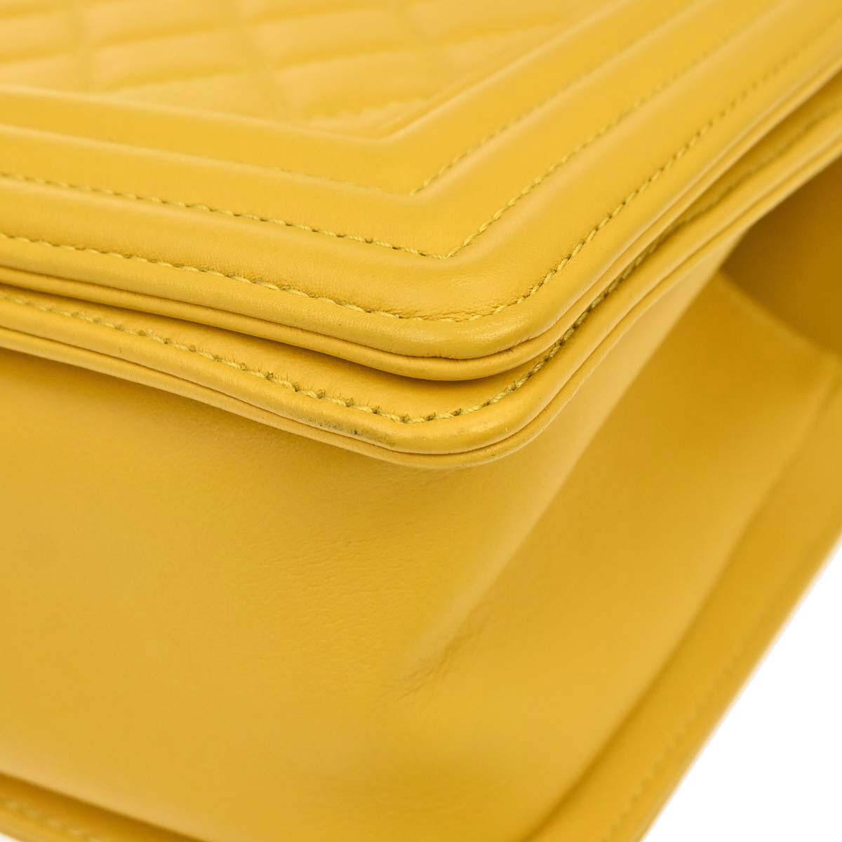 Boy Chanel 2019 Yellow Lambskin Medium Chain Shoulder Bag