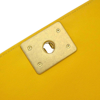 Boy Chanel 2019 Yellow Lambskin Medium Chain Shoulder Bag