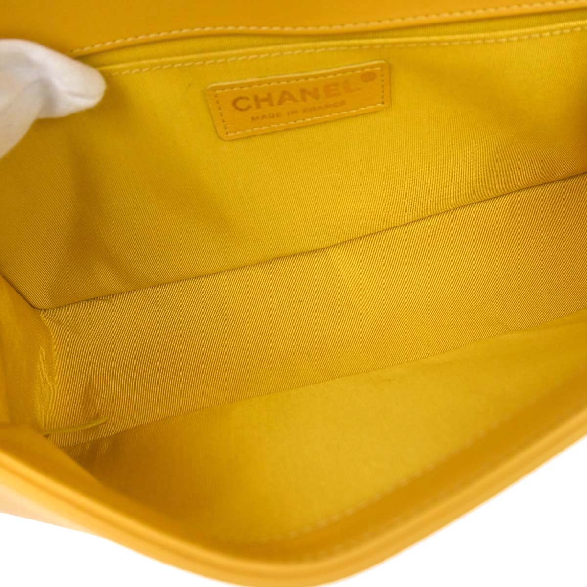 Boy Chanel 2019 Yellow Lambskin Medium Chain Shoulder Bag