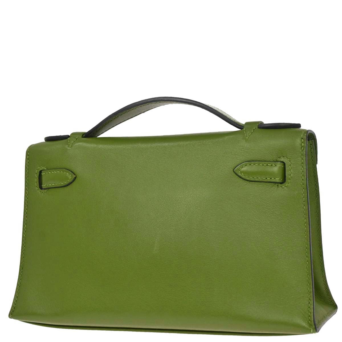 Hermes Anis Green Evercalf Kelly Pochette Handbag