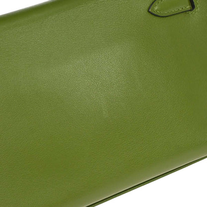 Hermes Anis Green Evercalf Kelly Pochette Handbag