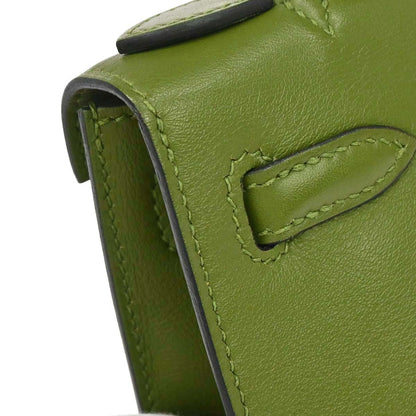 Hermes Anis Green Evercalf Kelly Pochette Handbag