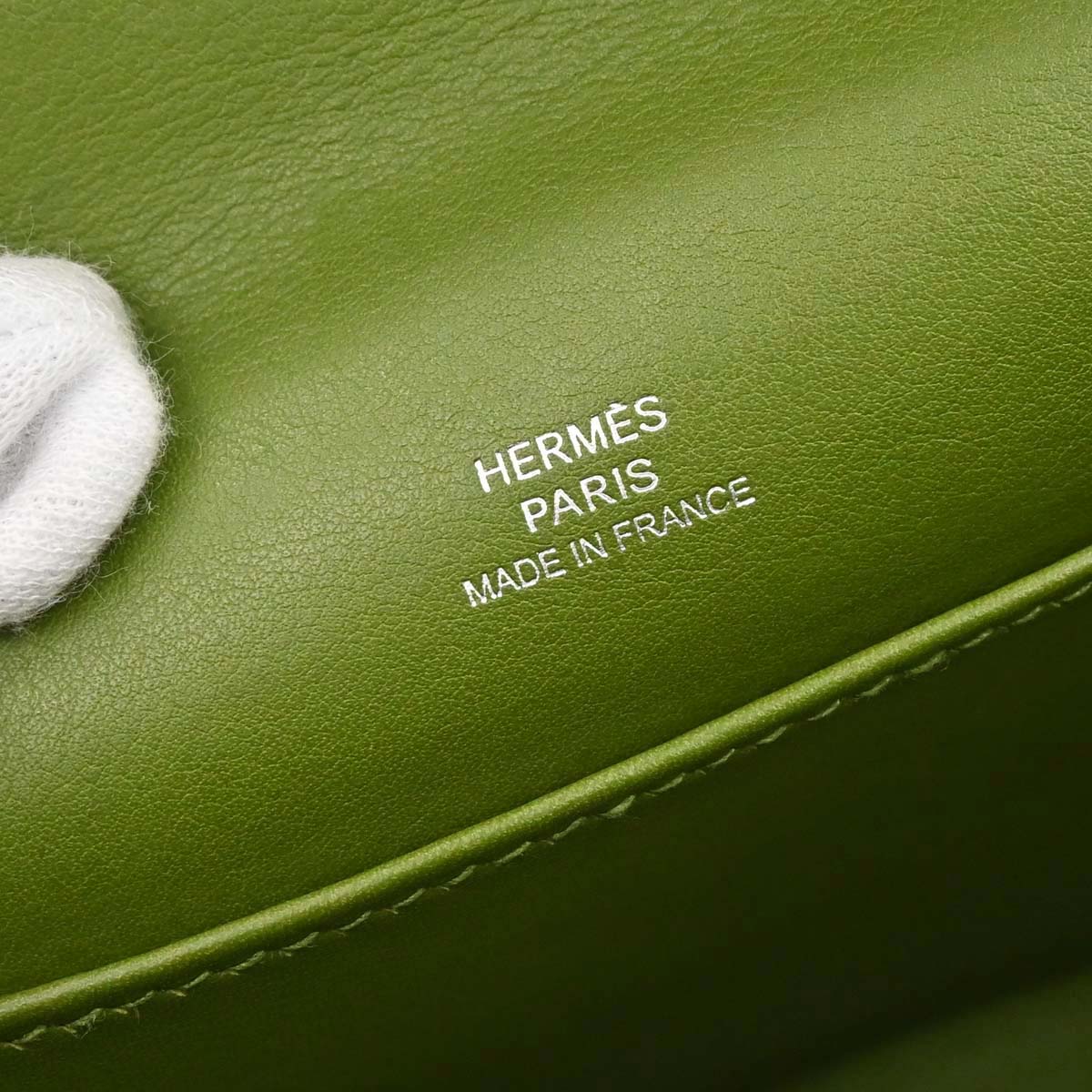 Hermes Anis Green Evercalf Kelly Pochette Handbag
