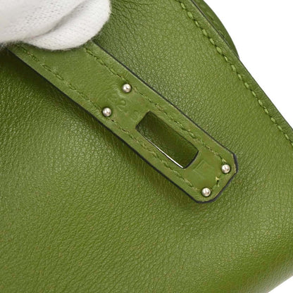 Hermes Anis Green Evercalf Kelly Pochette Handbag