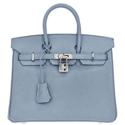 Hermes Blue Lin Epsom Birkin 25 Handbag