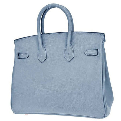 Hermes Blue Lin Epsom Birkin 25 Handbag