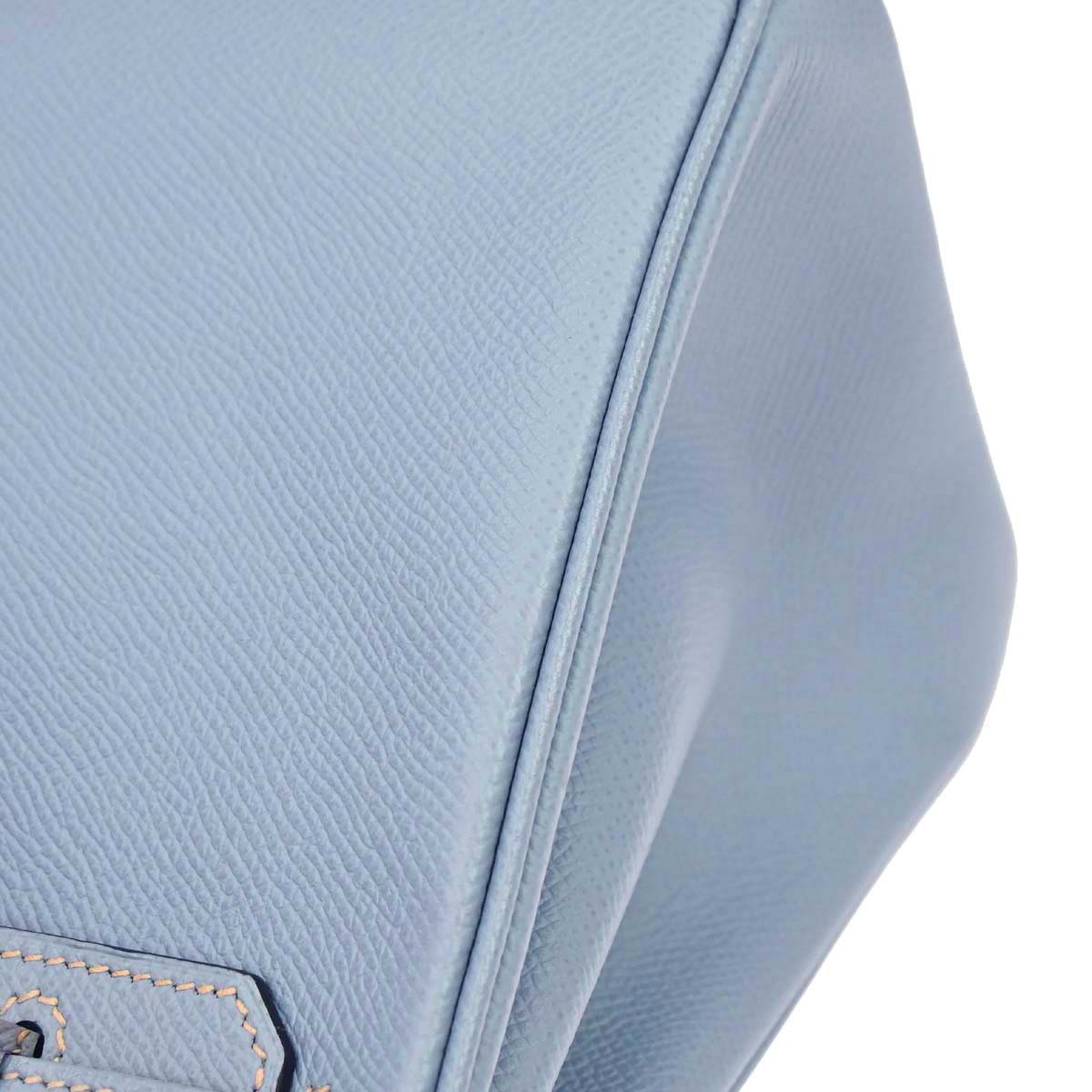 Hermes Blue Lin Epsom Birkin 25 Handbag