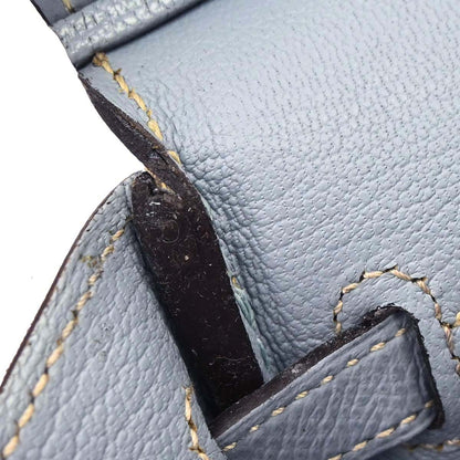 Hermes Blue Lin Epsom Birkin 25 Handbag