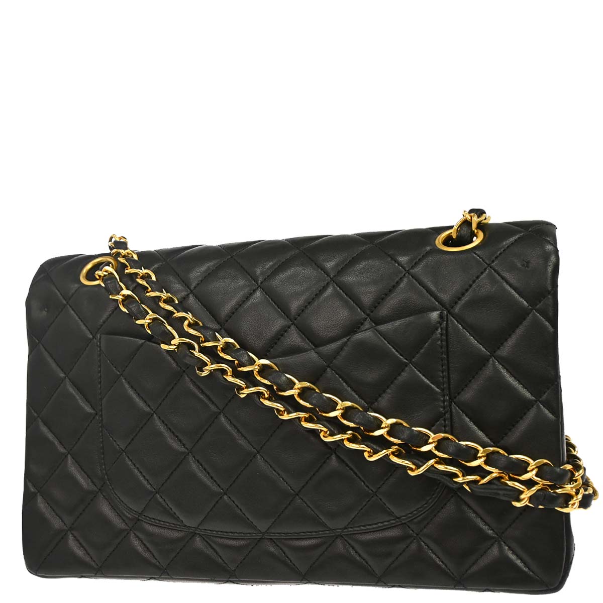 Chanel Black Lambskin Medium Classic Double Flap Shoulder Bag