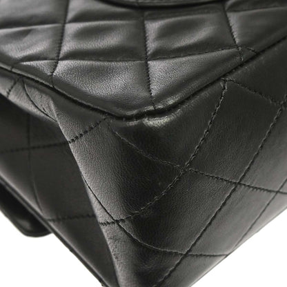 Chanel Black Lambskin Medium Classic Double Flap Shoulder Bag