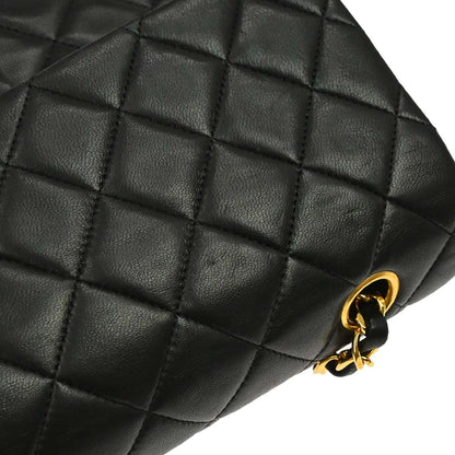 Chanel Black Lambskin Medium Classic Double Flap Shoulder Bag
