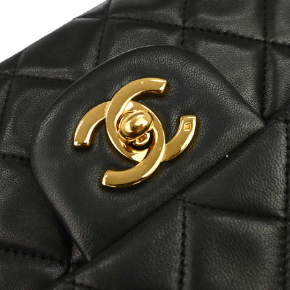 Chanel Black Lambskin Medium Classic Double Flap Shoulder Bag