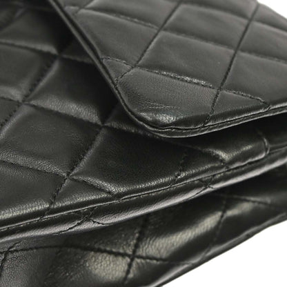 Chanel Black Lambskin Medium Classic Double Flap Shoulder Bag