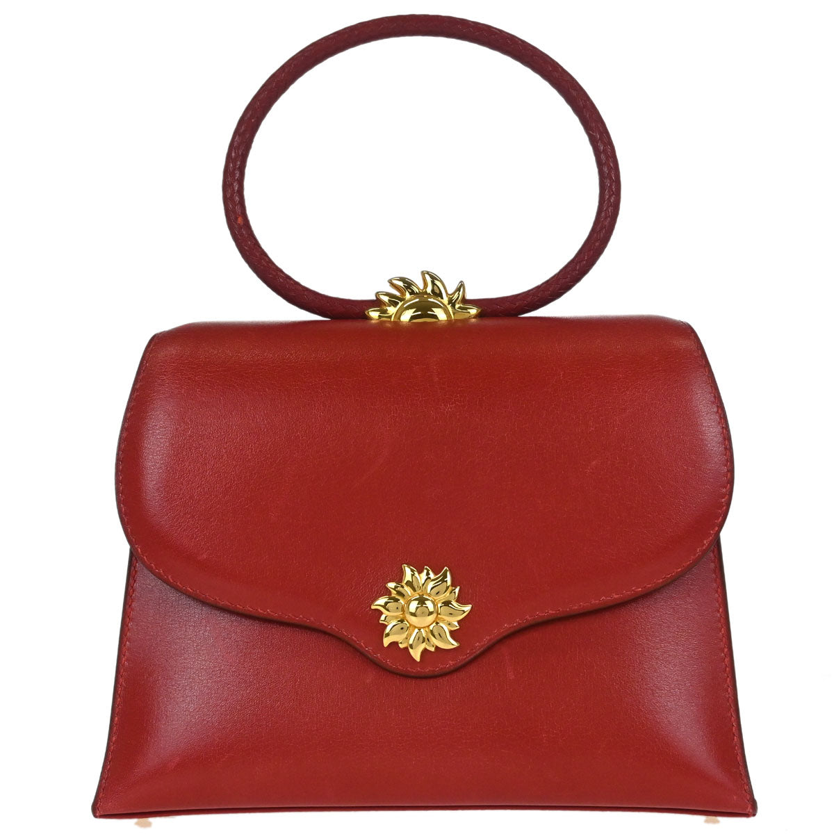 Hermes 1994 Rouge Vif Box Calf Irio Handbag