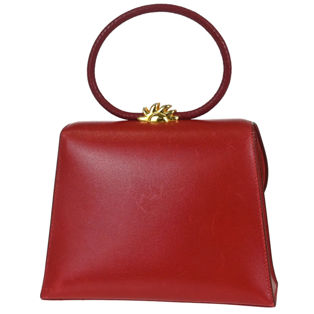 Hermes 1994 Rouge Vif Box Calf Irio Handbag