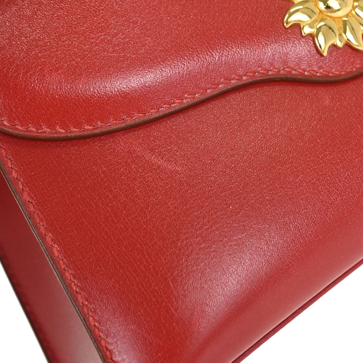 Hermes 1994 Rouge Vif Box Calf Irio Handbag