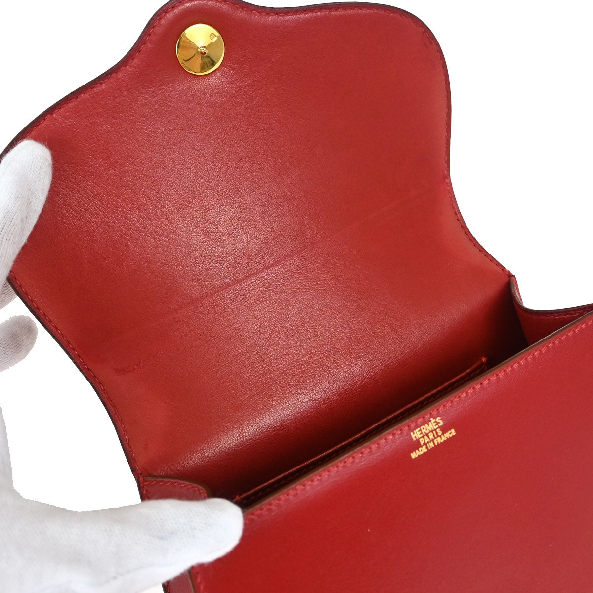 Hermes 1994 Rouge Vif Box Calf Irio Handbag